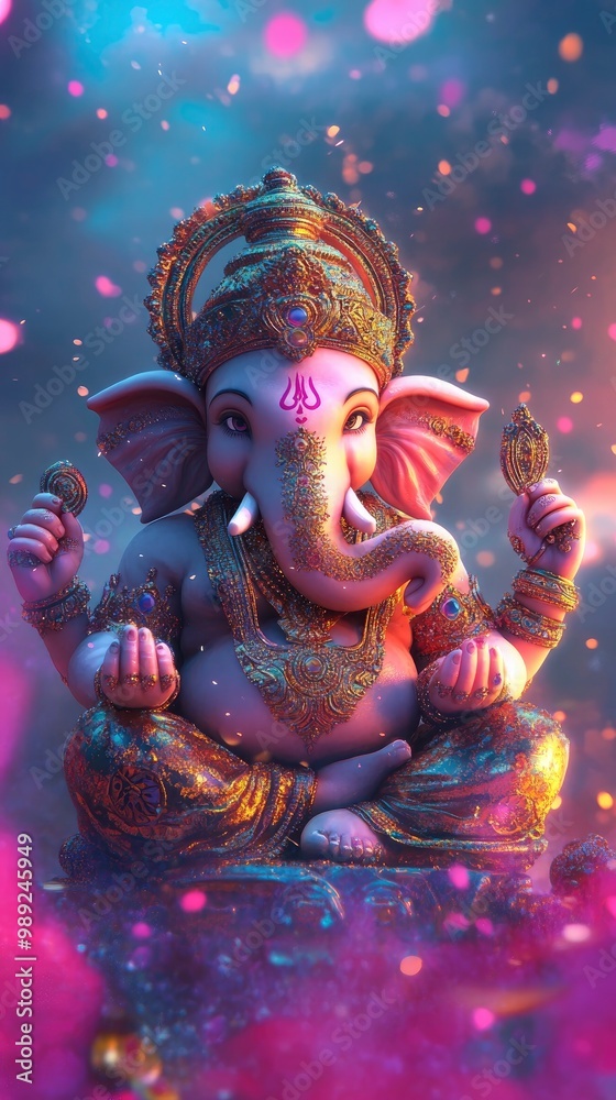 Fototapeta premium Lord Ganesha celebration festival, beautiful background