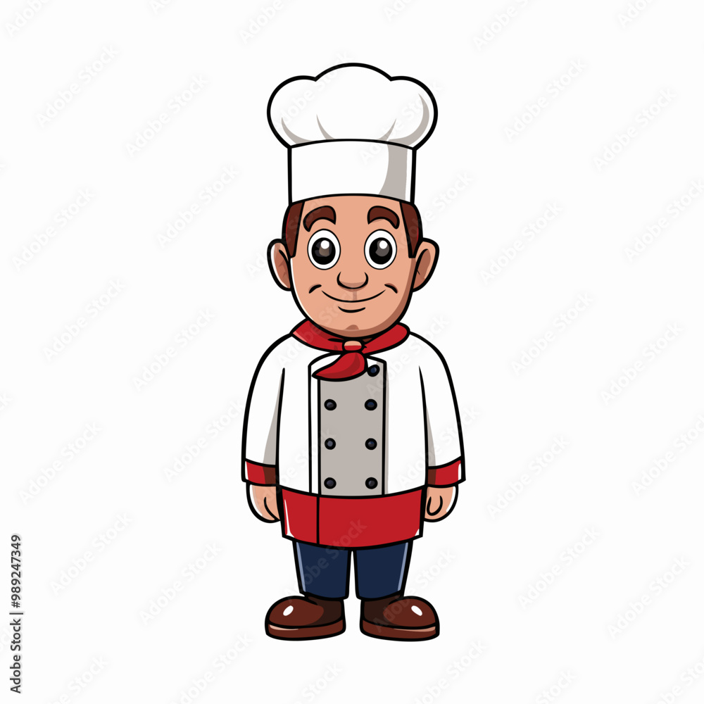 Chef Isolated on White Background, Culinary Professional and Cooking Concept Cartoon Vector Art Chef Isolated on White Background, Culinary Professional and Cooking Concept Cartoon Vector Art