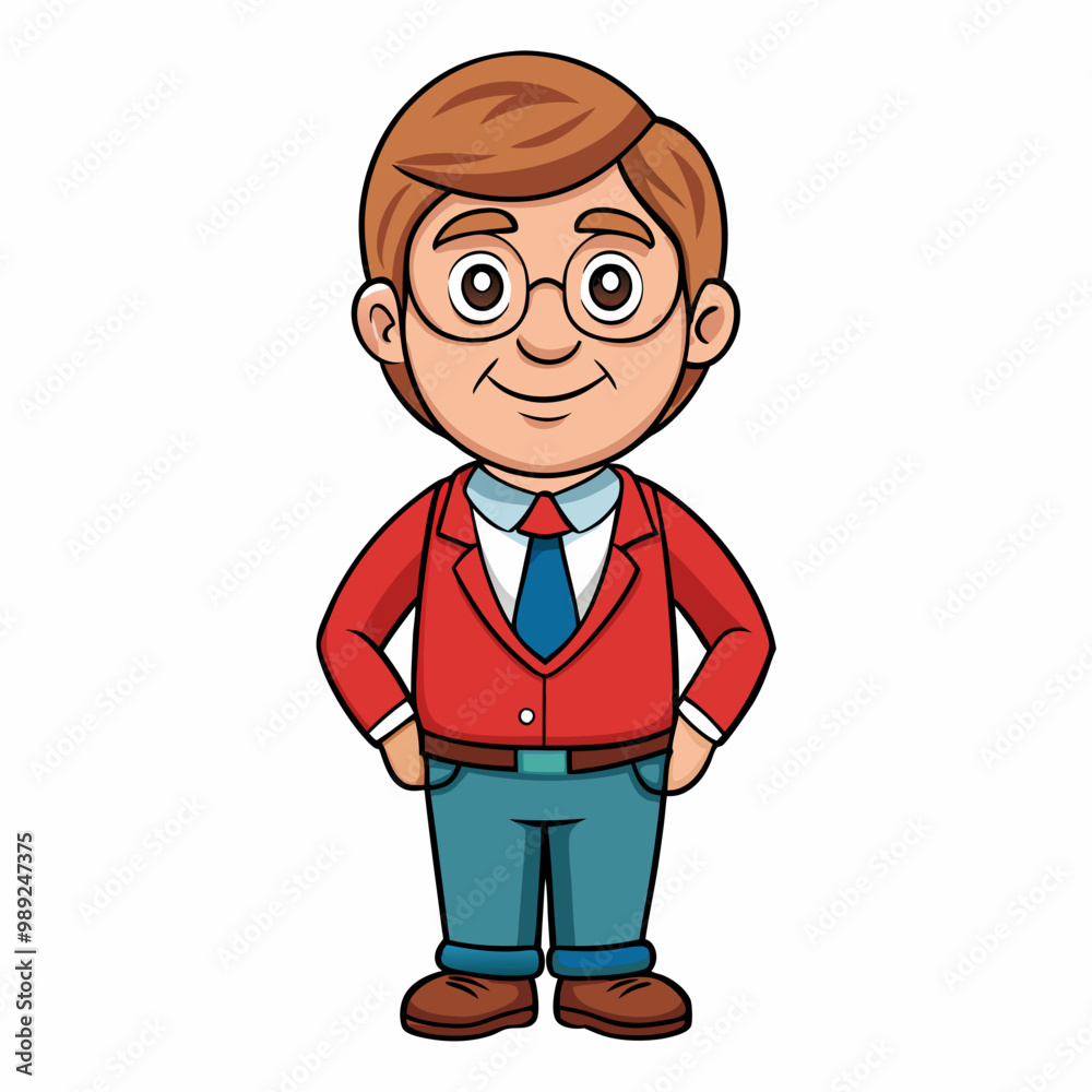 Teacher Isolated on White Background, Educational and Teaching Concept Cartoon Vector Art Teacher Isolated on White Background, Educational and Teaching Concept Cartoon Vector Art