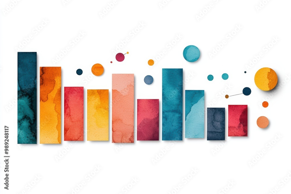 Vibrant watercolor bars and circles create a dynamic abstract pattern, perfect for backgrounds and artistic designs. Vibrant watercolor bars and circles create a dynamic abstract pattern, perfect for backgrounds and artistic designs.