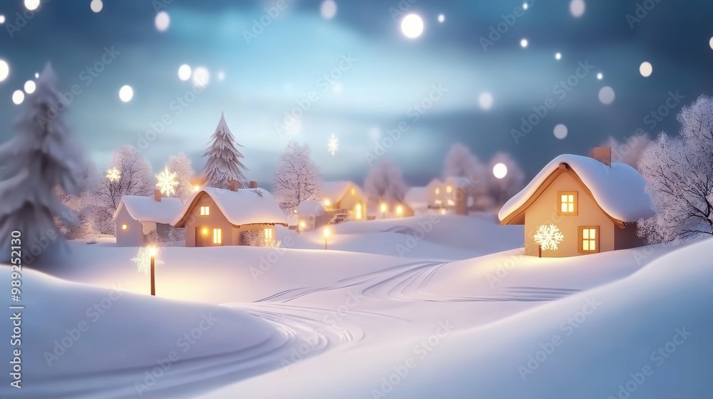 Snowfall animation over a cozy winter village, with gently falling snowflakes creating a soft and magical winter atmosphere. Snowfall animation over a cozy winter village, with gently falling snowflakes creating a soft and magical winter atmosphere.