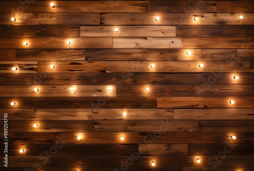 Rustic Wooden Wall With Warm Lights