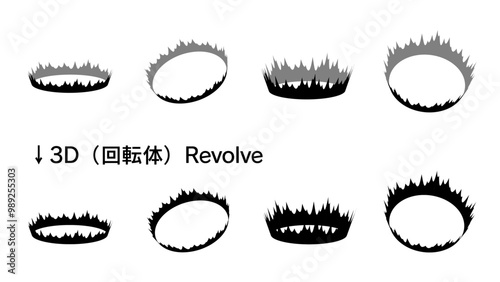 衝撃のエフェクトのシルエット素材セット