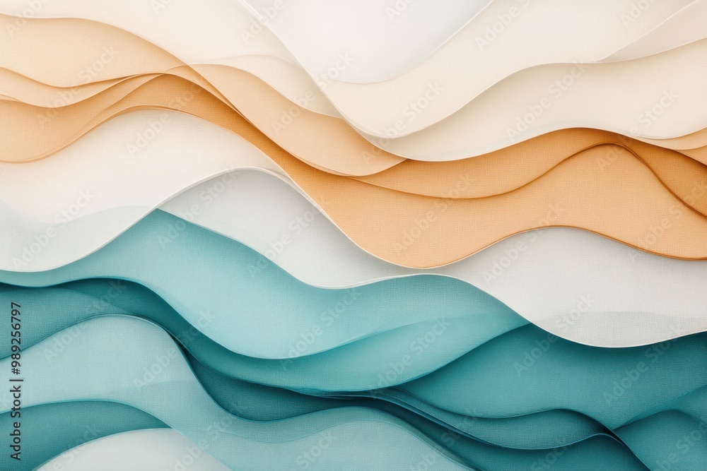 Serene Abstract Shapes in Beige and Aqua for Therapeutic Relaxation. Serene Abstract Shapes in Beige and Aqua for Therapeutic Relaxation.
