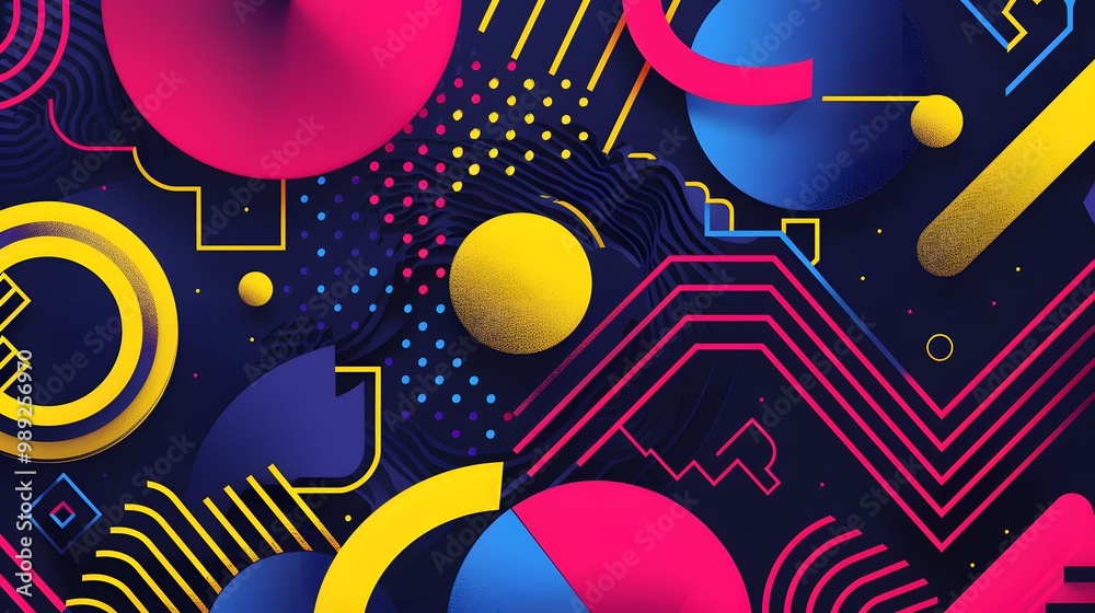 Obraz premium Retro Geometric Abstract Background Design