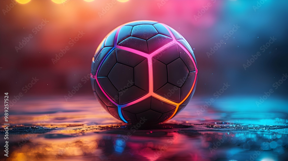 Fototapeta premium Futuristic Soccer Ball 3D Illustration