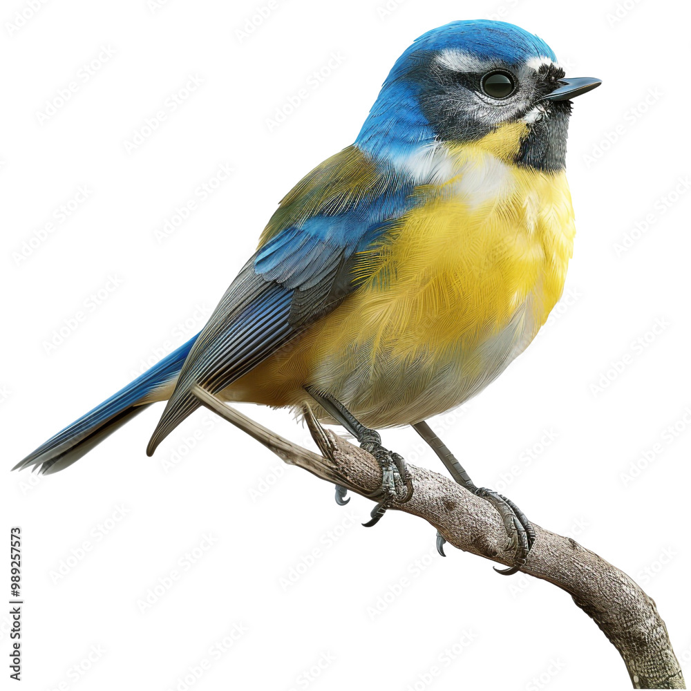 Obraz premium Blue and Yellow Bird on Branch