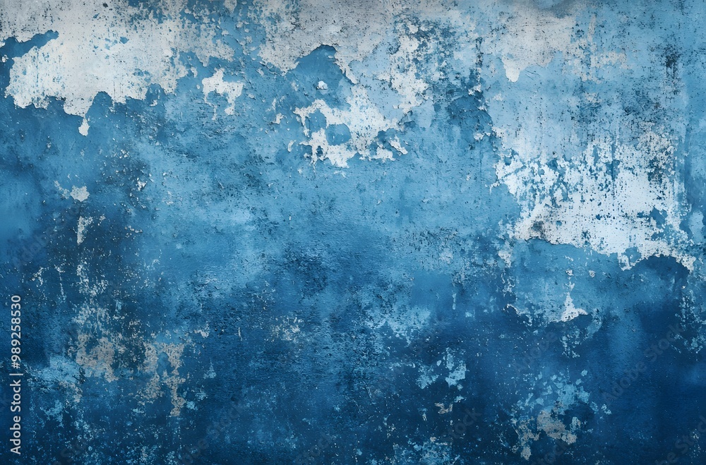 Fototapeta premium Abstract Blue Grunge Texture - Peeling Paint on Metal