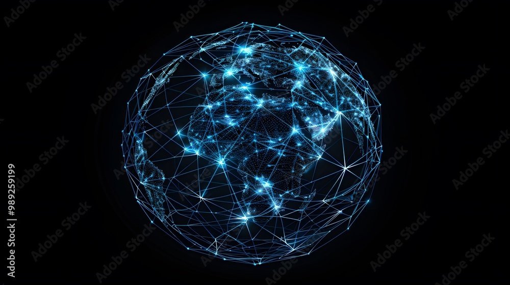Glowing Network Earth Abstract Global Connectivity