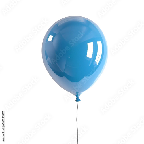 A single blue balloon against a black background