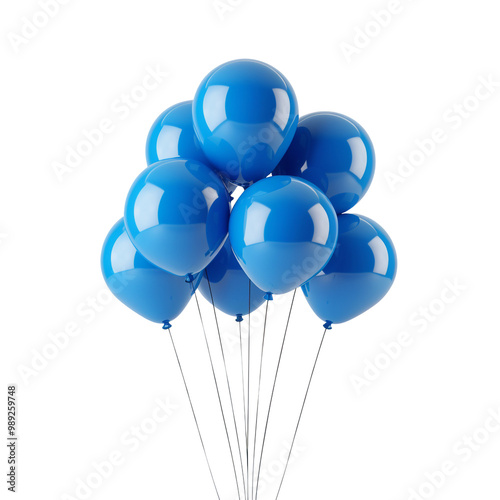 Blue Balloons Against Black Background