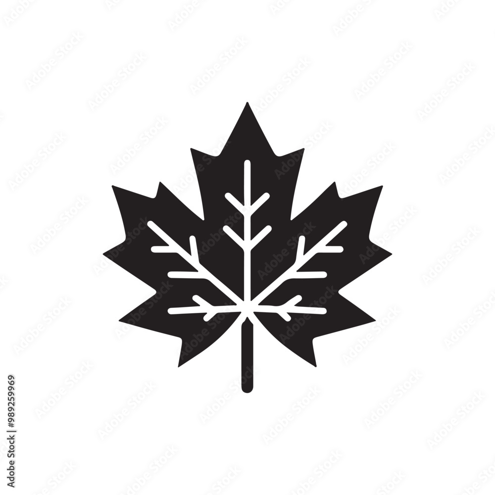 maple leaves silhouette vector on a white background maple leaves silhouette vector on a white background