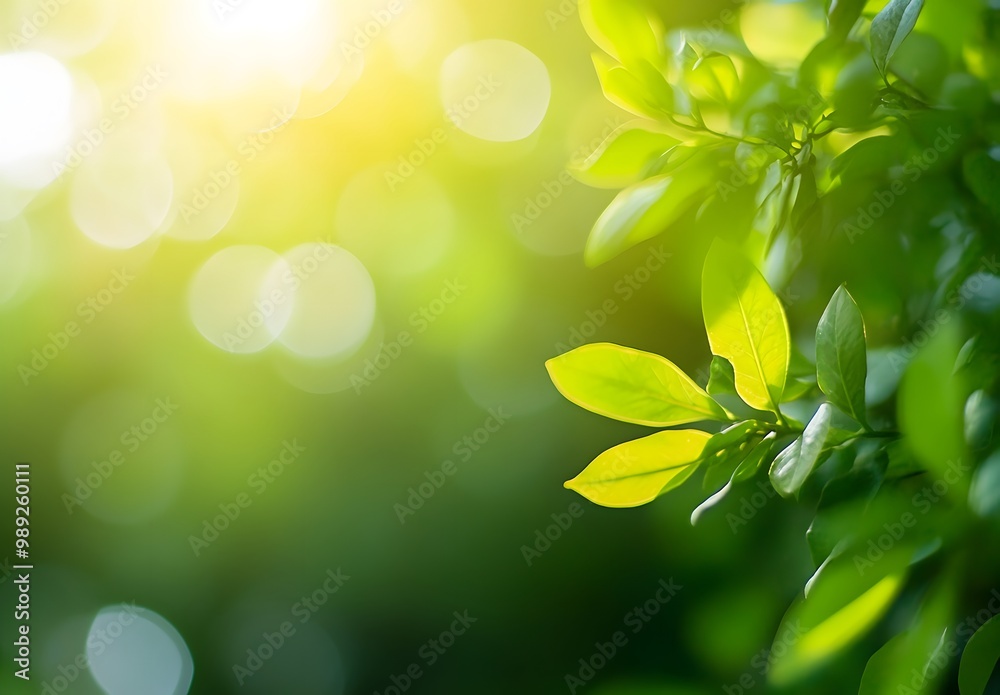 Abstract Green Bokeh Background With Sun Rays Abstract Green Bokeh Background With Sun Rays