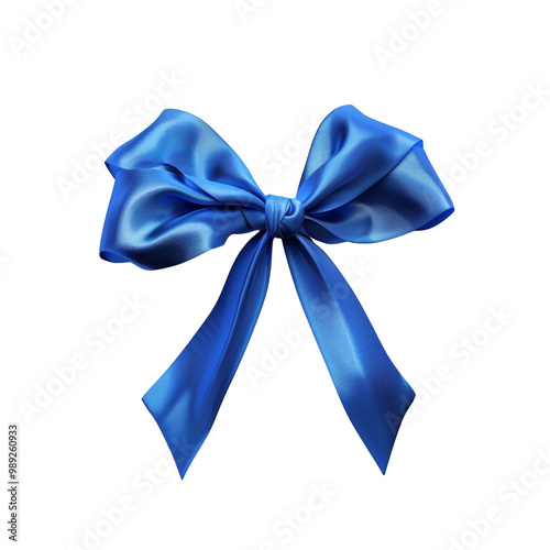 Blue Satin Bow