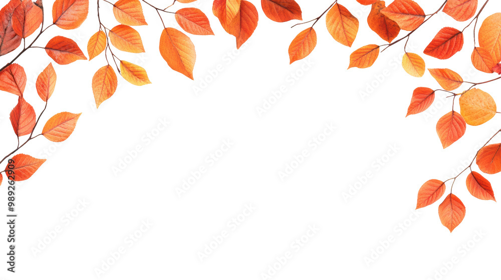 Autumn leaves frame on transparent background Autumn leaves frame on transparent background