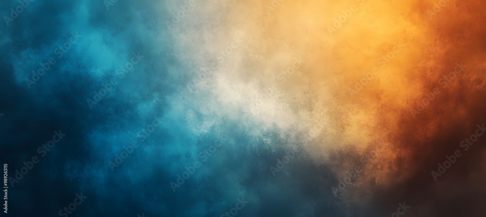 Abstract Blue to Amber Gradient Background with Grain Texture Abstract Blue to Amber Gradient Background with Grain Texture