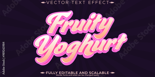 Yoghurt editable text effect, editable fruit and healthy text style