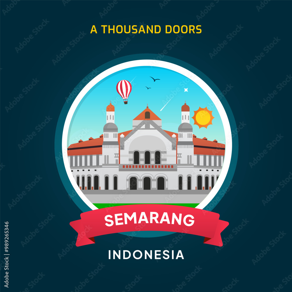 Naklejka premium Indonesia Landmark Semarang, A Thousand Doors, Lawang Sewu