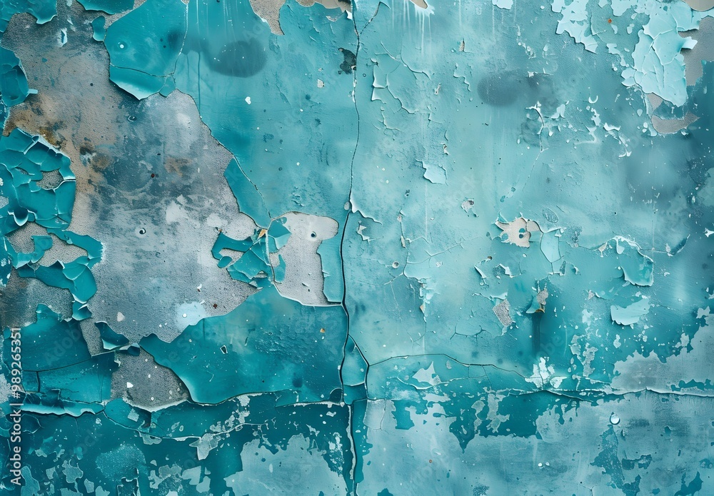 Abstract Grunge Texture - Teal & Aquamarine Concrete Wall Abstract Grunge Texture - Teal & Aquamarine Concrete Wall