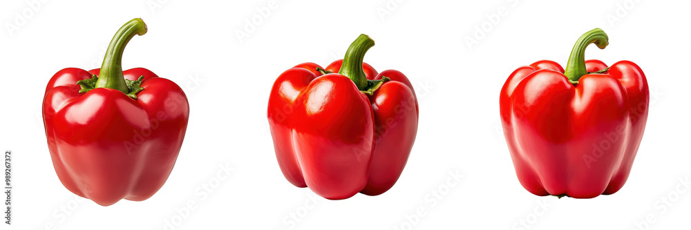 Vibrant red peppers isolated on transparent background Vibrant red peppers isolated on transparent background