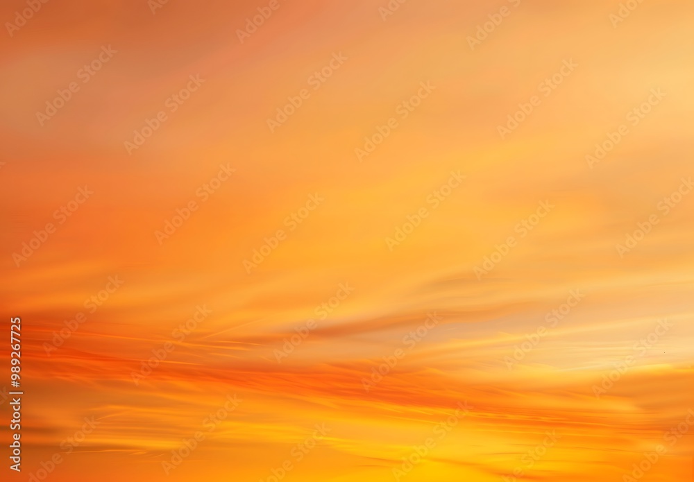 Fototapeta premium Abstract Golden Sunset Sky With Blurry Edges