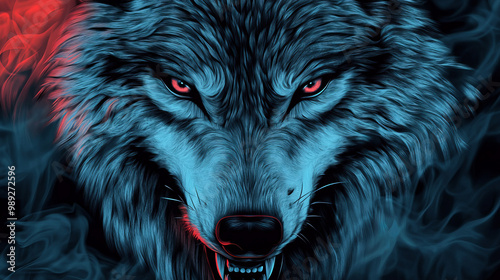 alpha wolf art illustration background - 