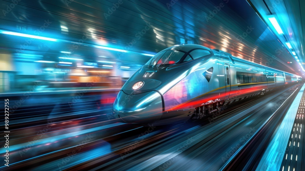 High-Speed Train in Motion High-Speed Train in Motion