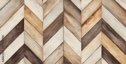 Beige and Brown Chevron Wood Pattern