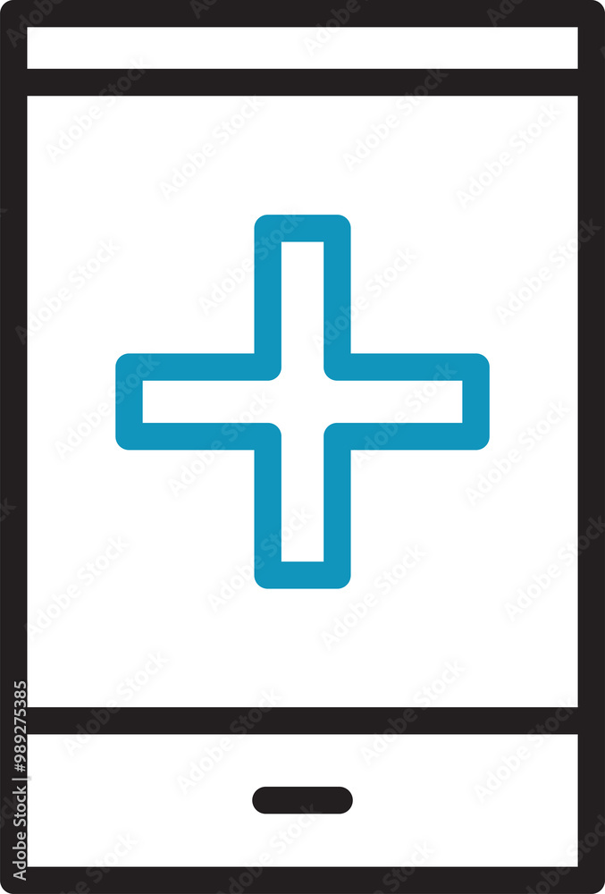 Obraz premium Smartphone and Plus Line Icon 