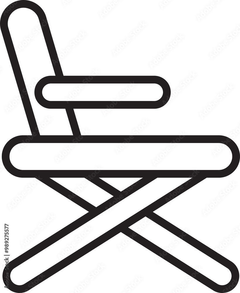 Chair Line Icon Illustration