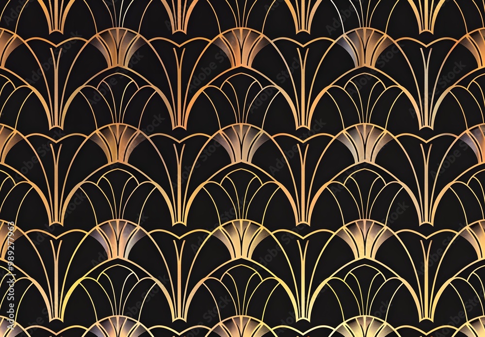 Art Deco Seamless Geometric Pattern Black Gold Art Deco Seamless Geometric Pattern Black Gold