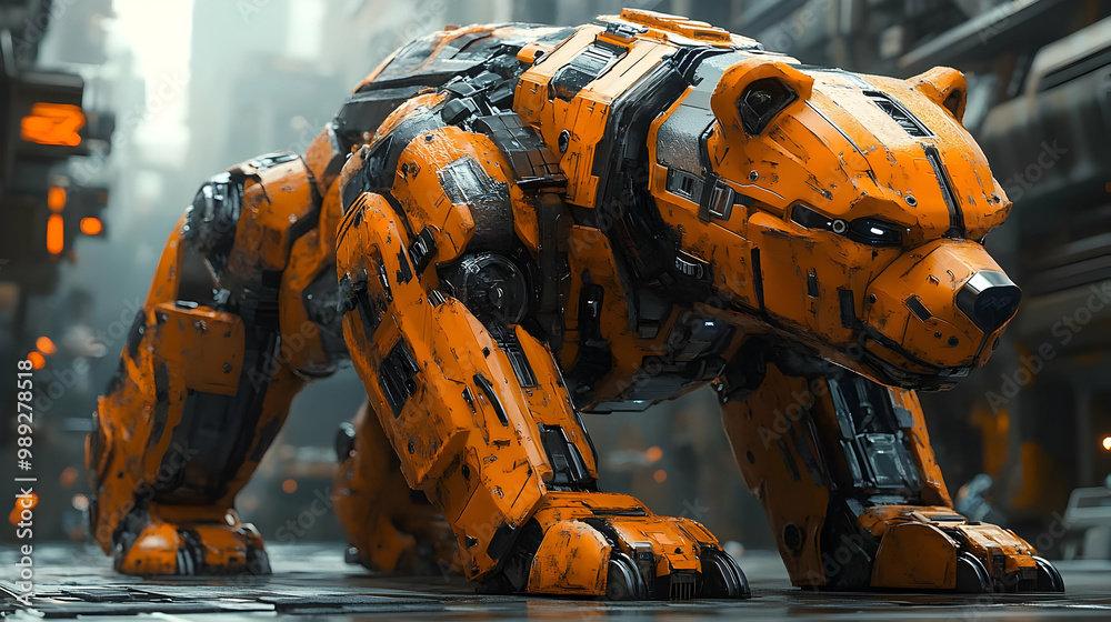 Cyberpunk Bear Robot Illustration Cyberpunk Bear Robot Illustration