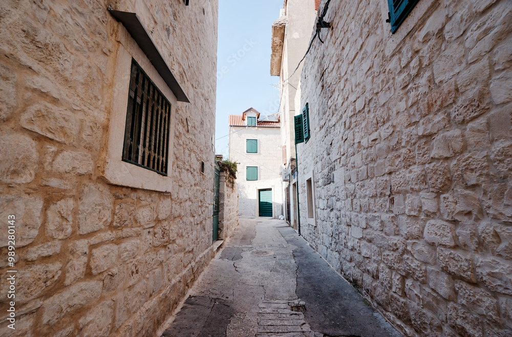 Obraz premium Ancient streets in old town. Split, Croatia.