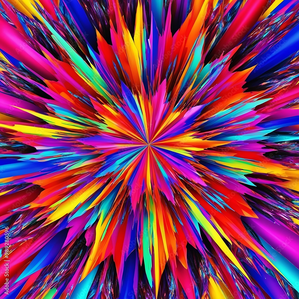 Obraz premium Colorful abstract solid burst background, Conceptual light burst shining abstract shapes, shiny light burst on solid abstract background
