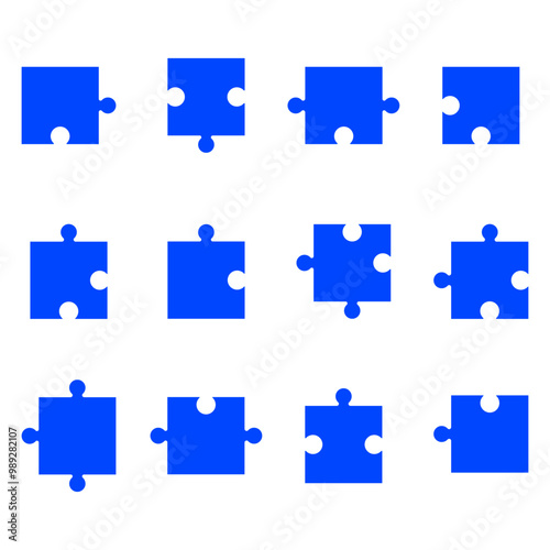Set of Puzzle icons. Simple illustration of puzzle vector icon. Vector illustration