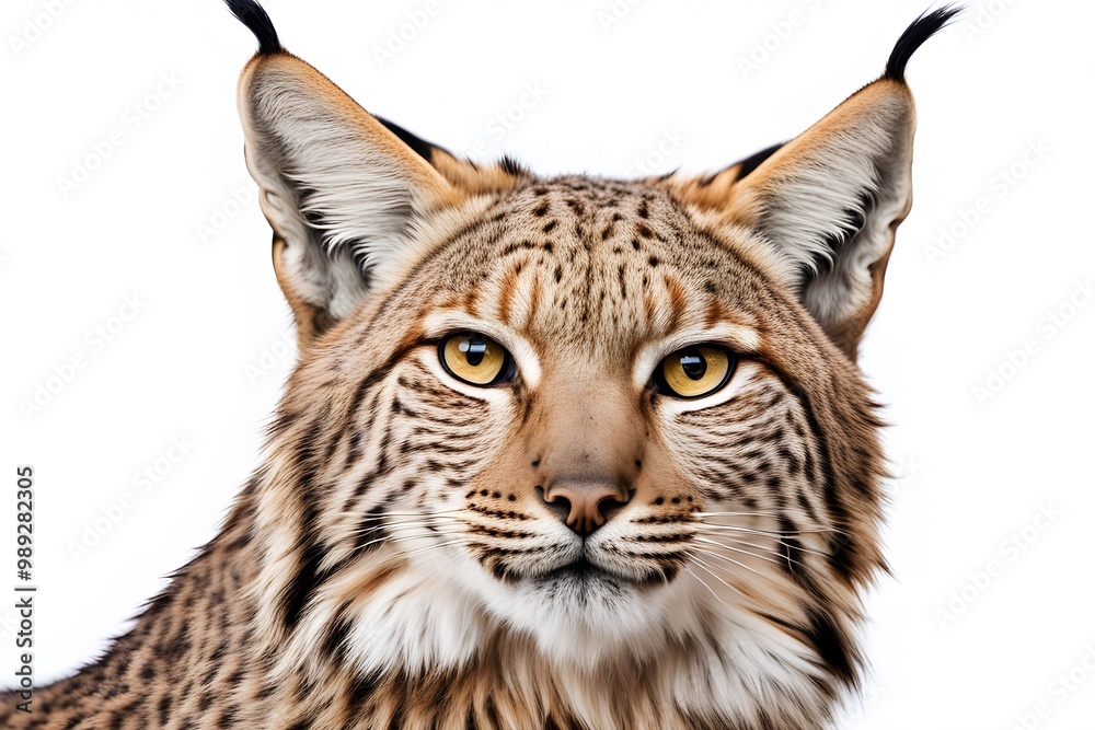 Obraz premium Balkan lynx animal on white background, Ai Generated
