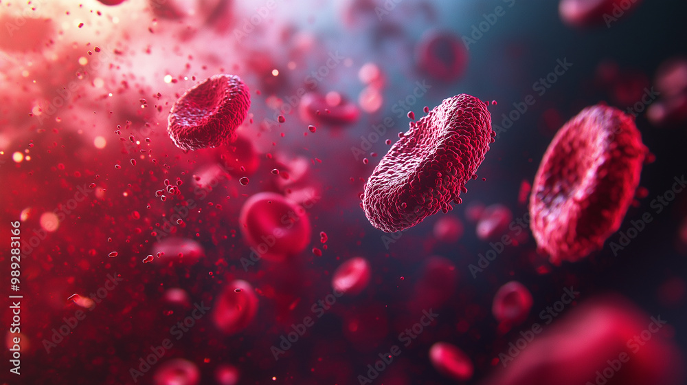 Entertaining 3D illustration of blood cell movement Entertaining 3D illustration of blood cell movement