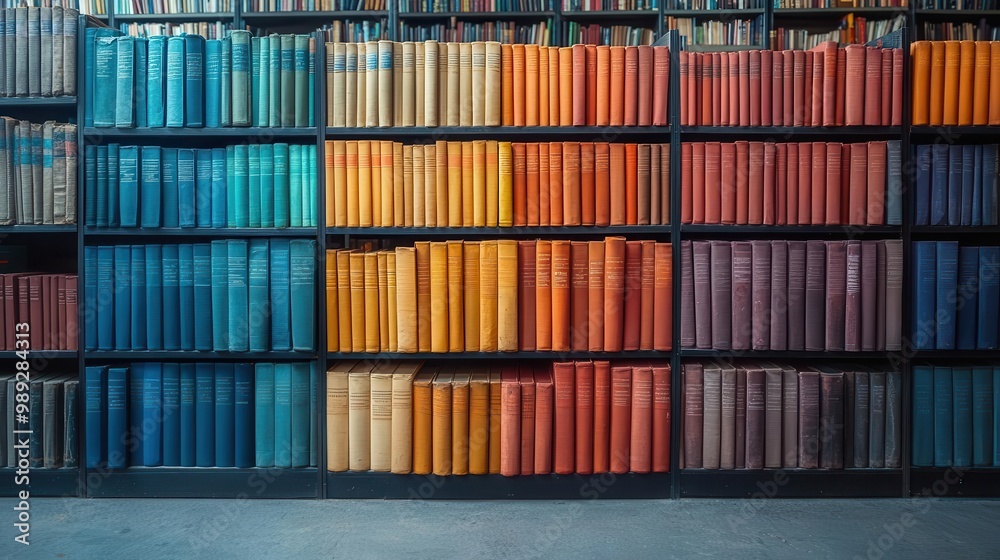 vibrant stack of colorful books artfully arranged in a library showcasing a rainbow of spines and covers vibrant stack of colorful books artfully arranged in a library showcasing a rainbow of spines and covers