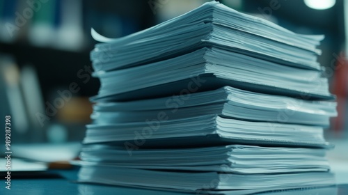 Wallpaper Mural Stacked Paperwork: A Towering Pile of Organized Documents Torontodigital.ca