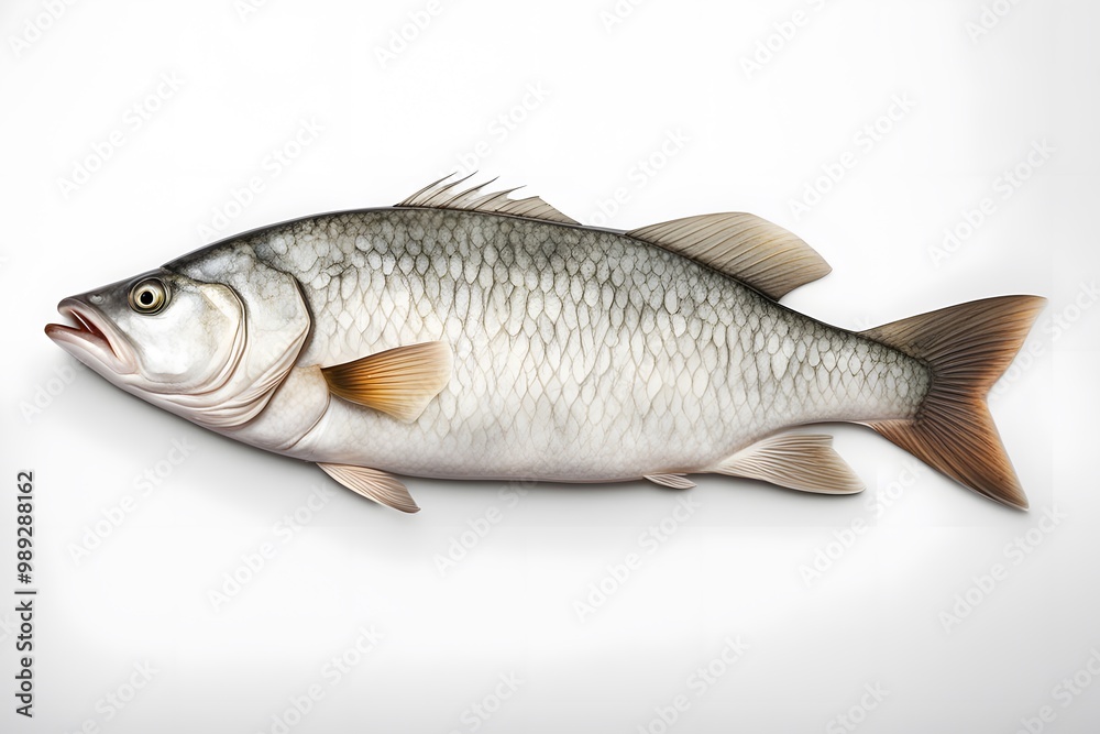 Barramundi fish on white background, Ai Generated Barramundi fish on white background, Ai Generated