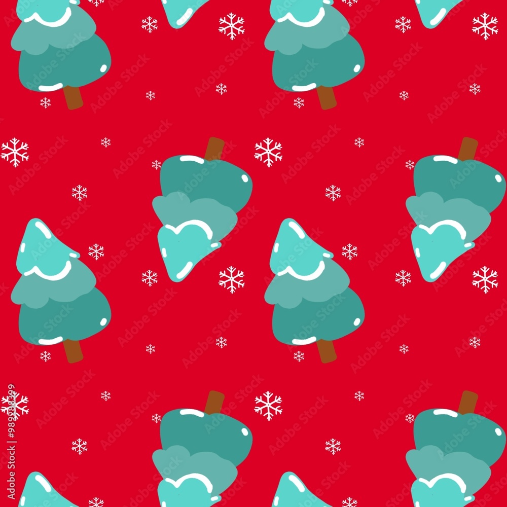 Christmas seamless pattern for Christmas holidays with snowflakes, Christmas illustration, perfect for gift wrapping, holiday posters, Christmas seamless pattern, red background Christmas seamless pattern for Christmas holidays with snowflakes, Christmas illustration, perfect for gift wrapping, holiday posters, Christmas seamless pattern, red background