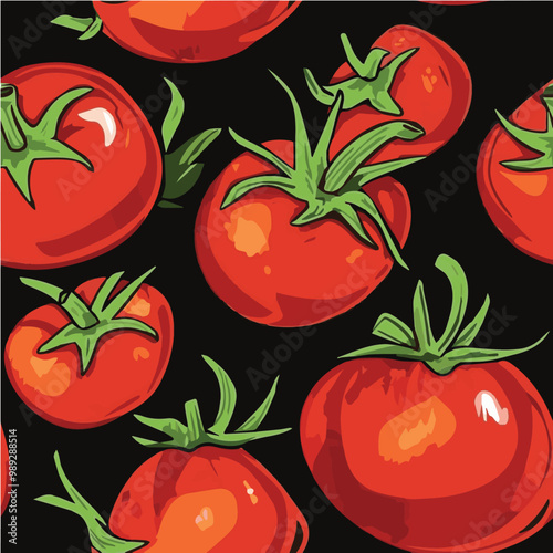 Illustration seamless patern of Tomatos