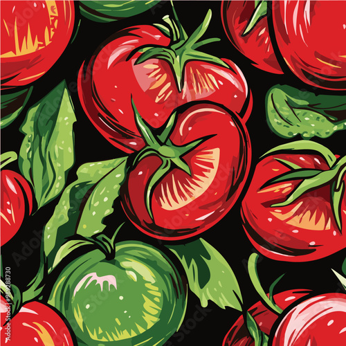 Illustration seamless patern of Tomatos