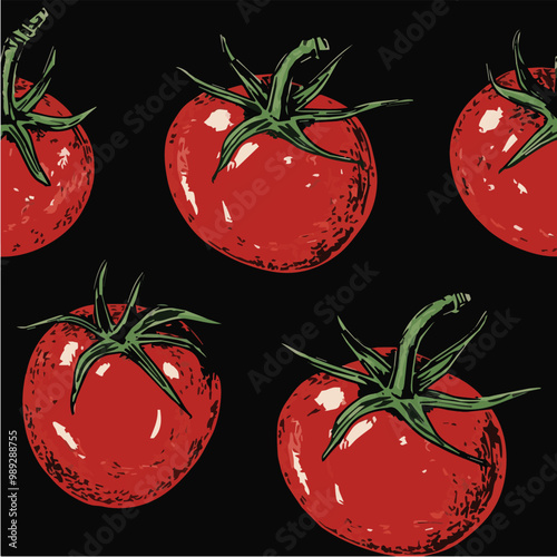 Illustration seamless patern of Tomatos