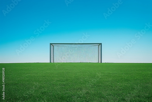 Empty Minimalist Soccer Goal on a Quiet Field