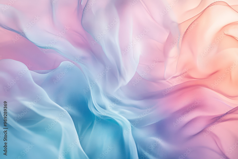 Obraz premium Pastel colored fabric is flowing creating a wavy abstract texture
