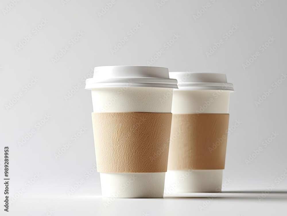 Mockup of coffee cup sleeve with embossed logo design, minimalistic and elegant, premium branding concept, embossed coffee sleeve, luxury branding Mockup of coffee cup sleeve with embossed logo design, minimalistic and elegant, premium branding concept, embossed coffee sleeve, luxury branding