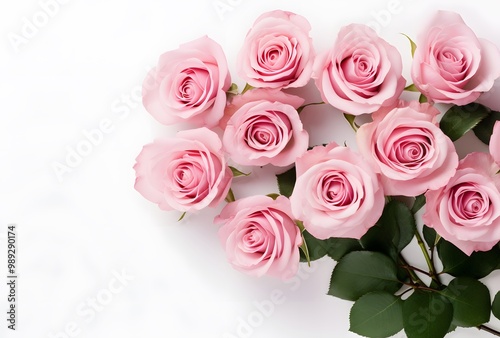 Pink Rose Bouquet Flat Lay for Mother's Day Card