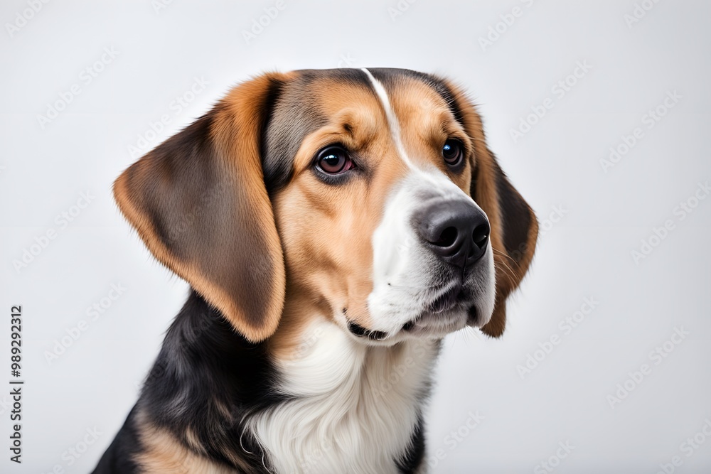 Beagle shepherd dog on white background, AI generated Beagle shepherd dog on white background, AI generated