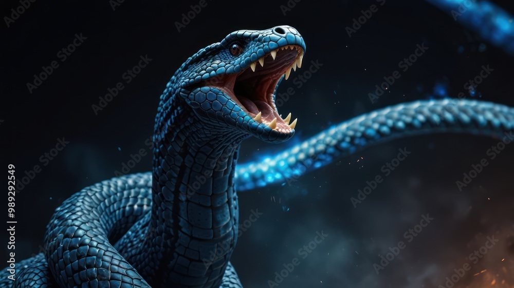 Naklejka premium Blue Serpent, Creature